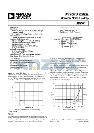 5962-9313301MPA datasheet - Ultralow Distortion, Ultralow Noise Op Amp