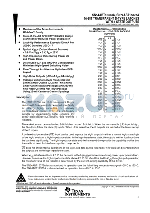 5962-9320001QXA datasheet - 16-BIT TRANSPARENT D-TYPE LATCHES WITH 3-STATE OUTPUTS