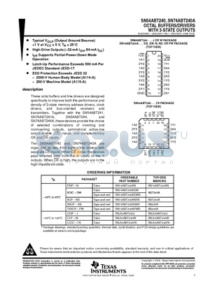 5962-9318801MSA datasheet - OCTAL BUFFERS/DRIVERS WITH 3-STATE OUTPUTS