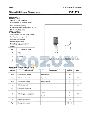 2SA1469 datasheet - Silicon PNP Power Transistors
