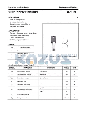 2SA1471 datasheet - Silicon PNP Power Transistors