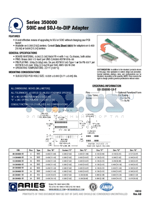 20-350000-10-P datasheet - SOIC and SOJ-to-DIP Adapter