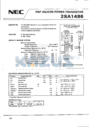 2SA1486 datasheet - PNP SILICON POWER TRANSISTOR