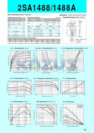 2SA1488 datasheet - Silicon PNP Epitaxial Planar Transistor(Audio and General Purpose)