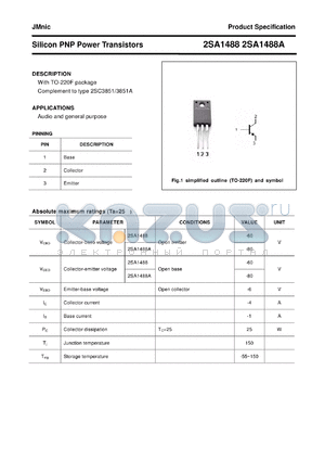 2SA1488 datasheet - Silicon PNP Power Transistors