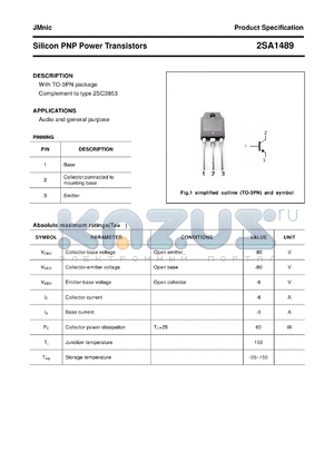 2SA1489 datasheet - Silicon PNP Power Transistors