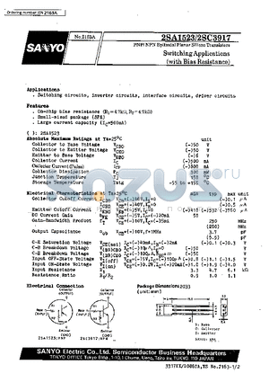 2SA1523 datasheet - Switching Applications(with Bias Resistance)