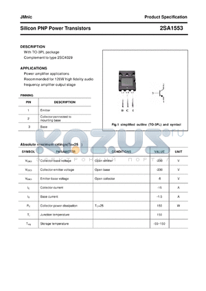 2SA1553 datasheet - Silicon PNP Power Transistors