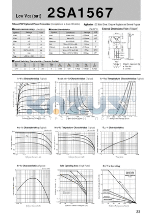 2SA1567_07 datasheet - Silicon PNP Epitaxial Planar Transistor