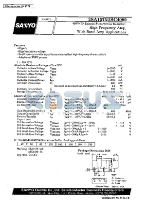 2SA1575 datasheet - High-Frequency Amp, Wide-Band Amp Applications