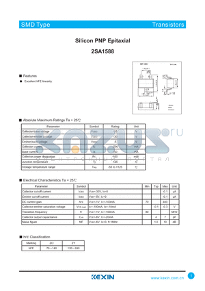 2SA1588 datasheet - Silicon PNP Epitaxial