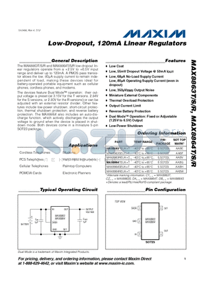 AX8863T datasheet - Low-Dropout, 120mA Linear Regulators