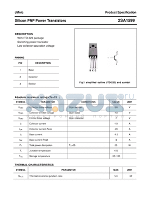 2SA1599 datasheet - Silicon PNP Power Transistors