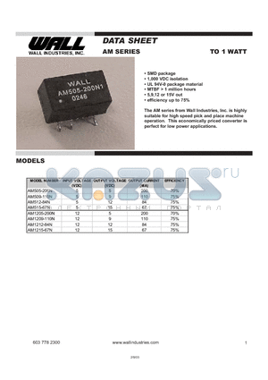 AM505-200N datasheet - This economically priced converter is perfect for low power applications