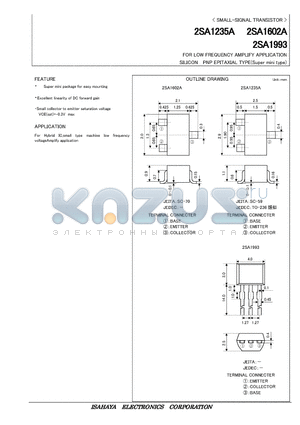 2SA1602A datasheet - FOR LOW FREQUENCY AMPLIFY APPLICATION SILICON PNP EPITAXIAL TYPE(Super mini type)