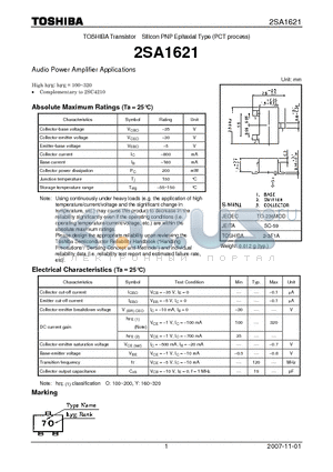 2SA1621_07 datasheet - Audio Power Amplifier Applications