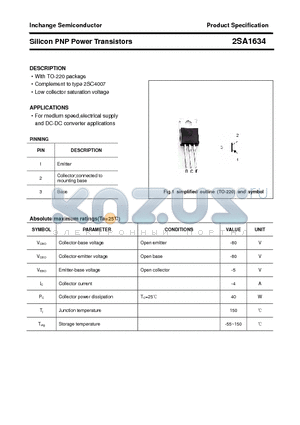 2SA1634 datasheet - Silicon PNP Power Transistors