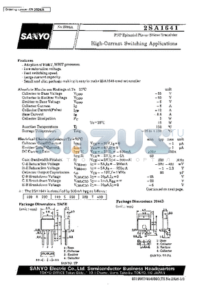 2SA1641 datasheet - High-Current Switching Applications