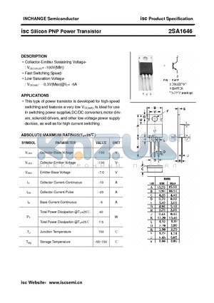 2SA1646 datasheet - isc Silicon PNP Power Transistor