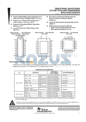 5962-9564201V2A datasheet - 3.3-V ABT OCTAL BUFFER/DRIVER WITH 3-STATE OUTPUTS