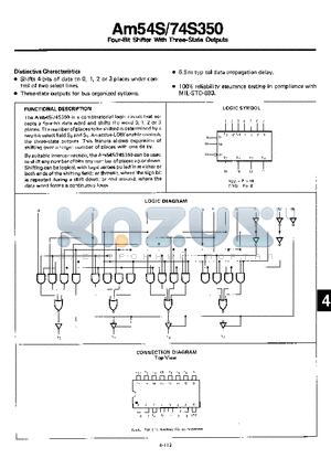 AM54S datasheet - Four-Bit Shifter With Three-State Outputs