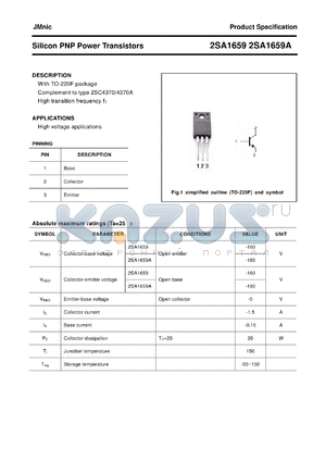 2SA1659 datasheet - Silicon PNP Power Transistors
