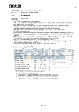 BD5451EFV datasheet - Silicon Semiconductor integrated circuits