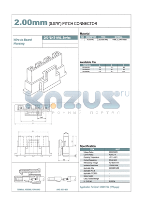 20015HS-02L datasheet - 2.00mm PITCH CONNECTOR