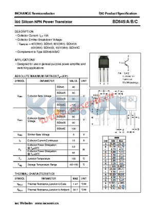 BD545B datasheet - isc Silicon NPN Power Transistor