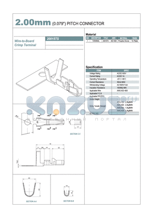 20015TS datasheet - 2.00mm PITCH CONNECTOR