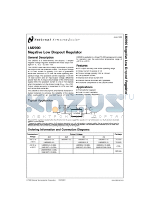 5962-9571001QEA datasheet - Negative Low Dropout Regulator