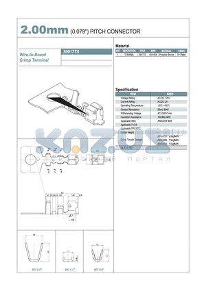 20017TS datasheet - 2.00mm PITCH CONNECTOR