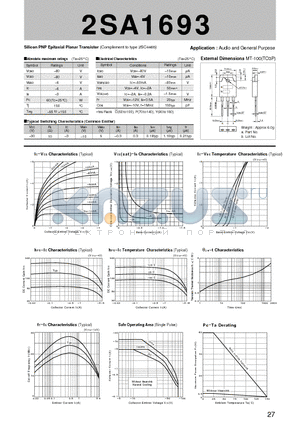 2SA1693_07 datasheet - Silicon PNP Epitaxial Planar Transistor