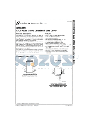 5962-95833 datasheet - LVDS Quad CMOS Differential Line Driver