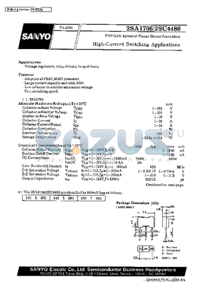 2SA1706 datasheet - High-Current Switching Applications