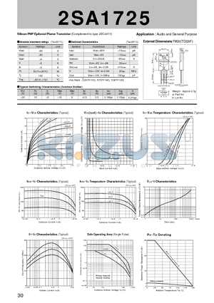 2SA1725_07 datasheet - Silicon PNP Epitaxial Planar Transistor