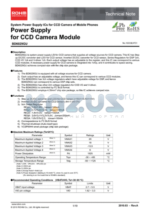 BD6029GU_10 datasheet - Power Supply for CCD Camera Module