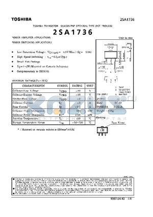 2SA1736 datasheet - TRANSISTOR (POWER AMPLIFIER, SWITCHING APPLICATIONS)
