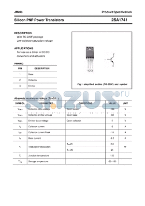 2SA1741 datasheet - Silicon PNP Power Transistors