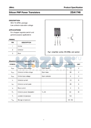 2SA1746 datasheet - Silicon PNP Power Transistors