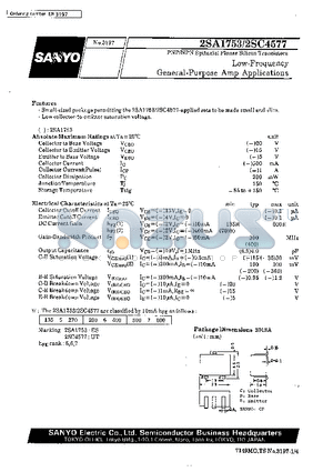 2SA1753 datasheet - Low-Frequency General-Purpose Amp Applications