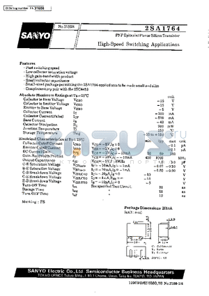 2SA1764 datasheet - High-Speed Switching Applications