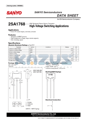 2SA1768 datasheet - High-Voltage Switching Applications