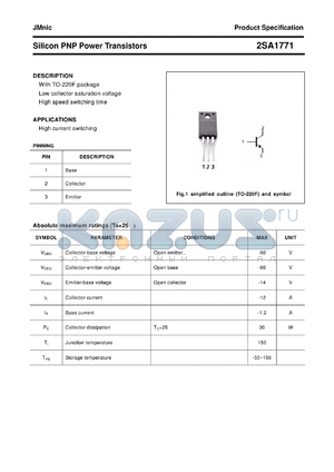 2SA1771 datasheet - Silicon PNP Power Transistors