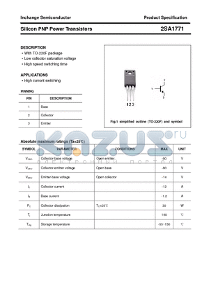 2SA1771 datasheet - Silicon PNP Power Transistors