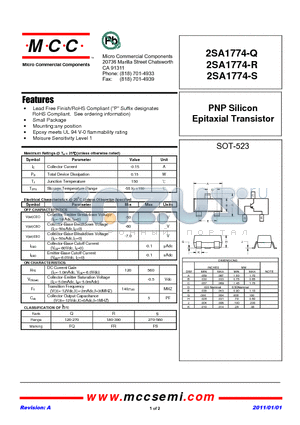 2SA1774-R datasheet - PNP Silicon Epitaxial Transistor
