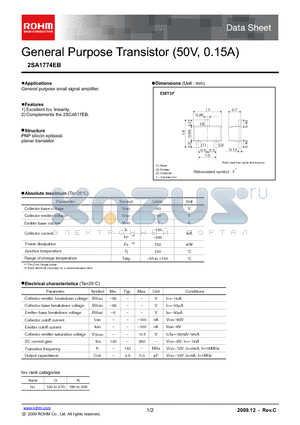 2SA1774EB_09 datasheet - General Purpose Transistor (50V, 0.15A)