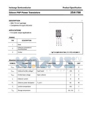 2SA1788 datasheet - Silicon PNP Power Transistors