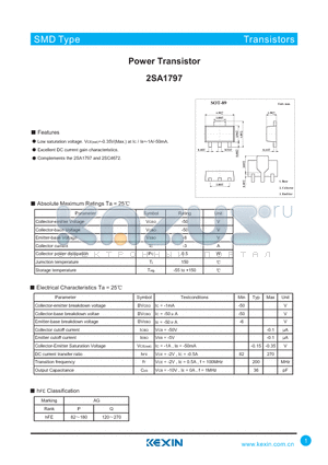 2SA1797 datasheet - Power Transistor
