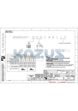 20020107-C101A01LF datasheet - TERMINAL BLOCK PLUGGABLE SOCKET, STRAIGHT